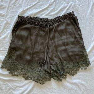 H&M satin shorts with lace